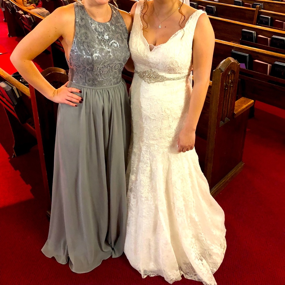 Beautiful grey floor length dress